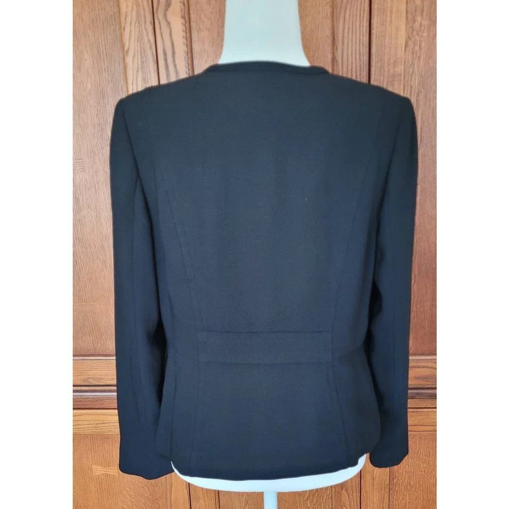 Pendleton Women's Sz 12P Black Button Up Classic Structured‎ Minimalist Jacket
